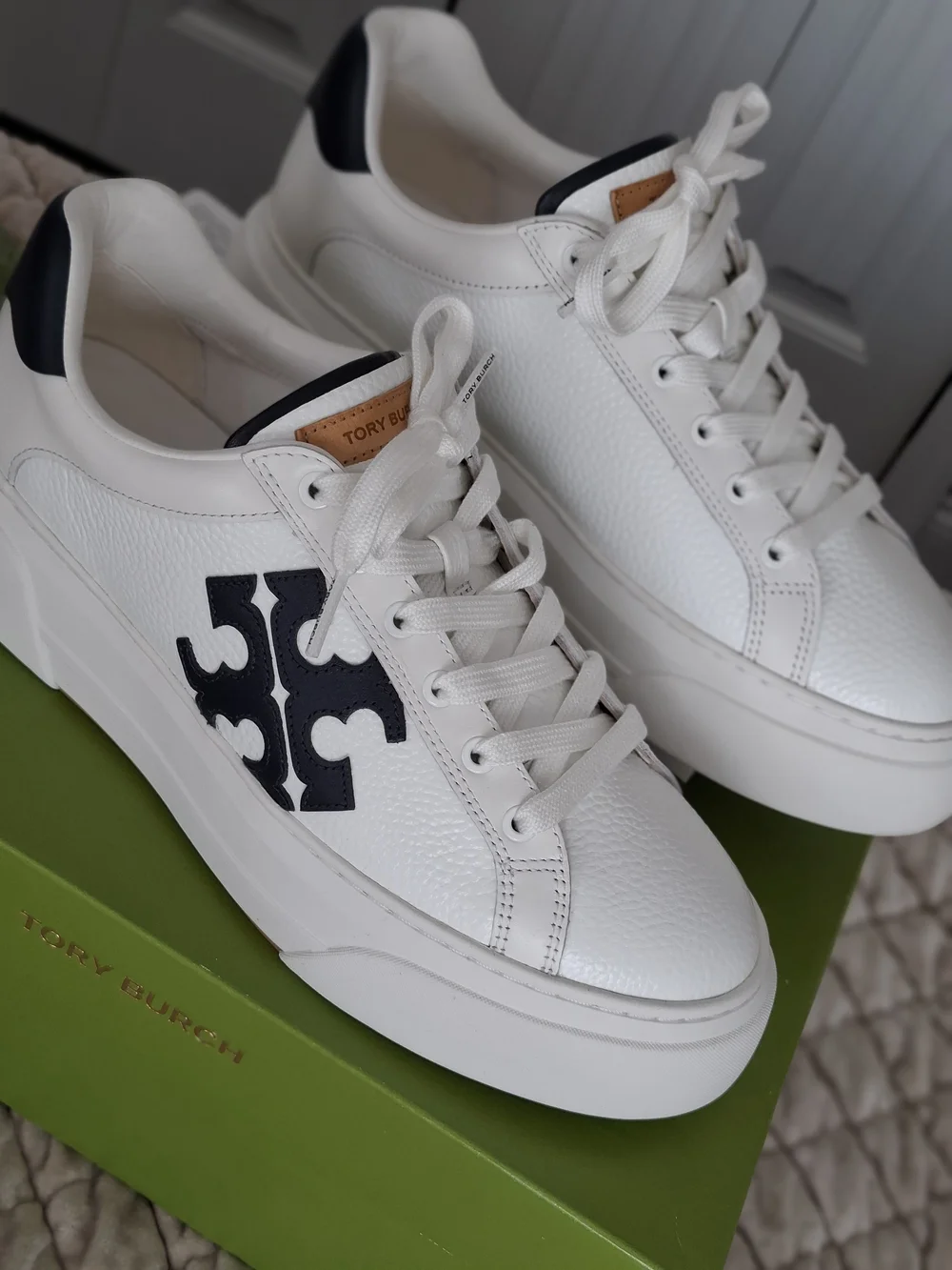 Tory Burch white leather